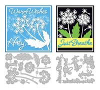 DELORIGIN Dandelions Cutting Dies Artistic Word Card Making Die Stencil Carbon Steel Die Cuts Card Scrapbooking Embossing Template Dies for Greeting Cards Paper Craft Album Invitation Decor