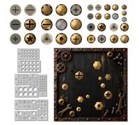 DELORIGIN Decoration Screw Cap Metal Die Cuts Nail Cap Card Making Carbon Steel Cutting Dies DIY Scrapbooking Cuts Stencils Paper Embossing Template for Greeting Cards Invitation Photo Album Decor