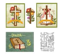 DELORIGIN Easter Bible Cutting Dies Cross Dies Cut Metal Die Cuts Embossing Stencils Template Dies for Card Making Decoration DIY Scrapbooking Photo Album Arts Paper Crafts Greeting Card Supplies