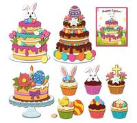 DELORIGIN Easter Cake Cutting Dies, Carbon Steel Craft Die Cutting Bunny Cross Scrapbooking Stencils Metal Embossing Template Die Cuts for Easter Card Making Party Greeting Invitation Album Decor