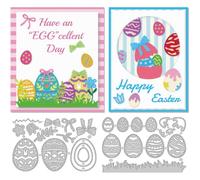 DELORIGIN Easter Eggs Cutting Dies Card Making Die Stencil Metal Easter Eggs Theme Die Cuts Scrapbooking Embossing Template Dies for Greeting Cards Craft Paper Album Invitation Festive Decor