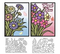 DELORIGIN Edge Flowers Blessing Metal Die Cuts Card Making Carbon Steel Cutting Dies DIY Scrapbooking Cuts Stencils Paper Embossing Template for Greeting Cards Invitation Photo Album Decorations