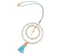 DELORIGIN Elegant Cross for Car Mirror Cute Suncatcher Rear View Mirror Charms Beaded Keychains Bags Wallets Accessories Car Hanging Ornaments for Window Home Door Frame Balcony