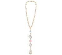 DELORIGIN Evil Eye Car Hanging Ornament Heart Evil Eye Rear View Mirror Accessories Charm Lanyards Beaded Car Decor Hanging Sun Catcher Pendent Decoration for Window Home Door Frame Balcony