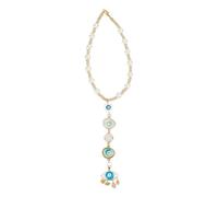 DELORIGIN Evil Eye Car Hanging Ornament Heart Evil Eye Rear View Mirror Car Charm Resin Beaded Decor Car Hanging Accessories Sun Catcher Pendent Interior Decoration for Window Car Home Door Balcony