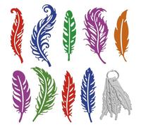 DELORIGIN Exquisite Feathers Cutting Dies Carbon Steel Die Cuts Stencils Blessing Card Scrapbooking Embossing Template Dies for Birthday Greeting Card Making Album Photo Decor