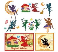 DELORIGIN Fairy Butterfly Metal Die Cuts Mushroom Elf Card Making Carbon Steel Cutting Dies DIY Scrapbooking Cut Stencils Paper Embossing Template for Greeting Cards Invitation Photo Album Decorations