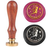 DELORIGIN Fairy Wax Seal Stamp Embossed "Made with Love" Word Stamp Sealing Removable 1" Novelty Brass Wax Seal Stamp Head Sealing Wax for Wedding Invitations Envelopes Gift Packing Craft