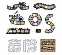 DELORIGIN Film Strip Reel Cutting Dies Card Making Die Cut Photo Frame Carbon Steel Die Cuts Stencils Scrapbooking Embossing Template Dies for DIY Craft Paper Photo Album Birthday Gift Decor