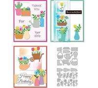 DELORIGIN Floral Die Cuts Flowerpot Metal Cutting Dies Card Making Cutting Stencils Template for DIY Embossing Scrapbooking Craft Paper Photo Album Greeting Card Gift Festival Invitation Decorative