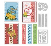 DELORIGIN Folded Edges Cutting Dies Card Making Die Stencil Metal Butterfly Flower Border Die Cuts Card Scrapbooking Embossing Template Dies for Greeting Cards Craft Paper Album Invitation Decor