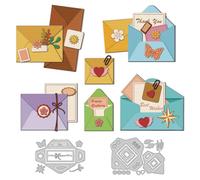 DELORIGIN Folded Small Envelope Cutting Dies Decorative Card Making Die Cut Carbon Steel Die Cuts Stencils Card Scrapbooking Embossing Template for DIY Paper Craft Making Album Gift Invitation Decor