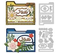 DELORIGIN Folder Die Cuts for Card Making, Flower 3D File Carbon Steel Frame Die Cuts Albums Cutting Dies Scrapbooking Embossing Template Dies for DIY Gift Party Greeting Photo Album Paper Wedding