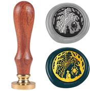DELORIGIN Forest Spider Web Wax Sealing Stamp Vintage Compass Brass Halloween Wax Stamp Kit with Wooden Handle for Party Invitations Wine Packages Envelopes Gift Wrapping Cards Decoration