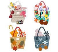 DELORIGIN Four Seasons Bag Dies Cuts Shoulder Bag Metal Cutting Dies Card Making Cutting Dies Stencils Template for DIY Embossing Scrapbooking Craft Paper Greeting Card Gift Birthday Festival Decor