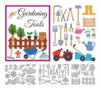 DELORIGIN Gardening Tools Cutting Dies for Card Making, Frame Dies Carbon Steel Cut Die Border Stencils Scrapbooking Embossing Template for DIY Paper Craft Photo Album Card Diary Journals Decoration
