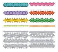 DELORIGIN Geometric Borders Dies for Card Making Sewing Lace Dies Metal Stencil Scrapbooking Embossing Template Die for Greeting Cards DIY Paper Craft Photo Album Invitation Decoration