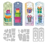 DELORIGIN Gift Boxes Bookmarks Cutting Dies Card Making Die Stencil Metal Die Cuts Card Scrapbooking Embossing Template Dies for Greeting Cards Craft Album Invitation Festive Birthday Decor