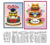 DELORIGIN Graduation Season Cutting Dies Cake Card Making Die Stencil Carbon Steel Die Cuts DIY Scrapbooking Cuts Stencils Paper Embossing Template for Greeting Cards Craft Album Invitation Decor