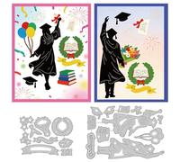 DELORIGIN Graduation Season Cutting Dies Celebrate Card Making Die Stencil Carbon Steel Die Cuts DIY Scrapbooking Cuts Stencils Paper Embossing Template for Greeting Cards Craft Album Invitation Decor