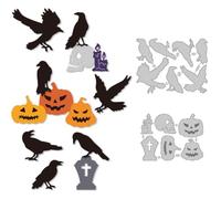 DELORIGIN Halloween Crow Pumpkin Dies Cuts Metal Cutting Dies Card Making Cutting Dies Stencils Template for DIY Embossing Scrapbooking Craft Paper Greeting Card Gift Halloween Festival Decor