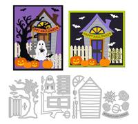 DELORIGIN Halloween Die Cuts Swing Ghost Metal Cutting Dies Carbon Steel Stencils Card Making Scrapbooking Supplies Embossing Template Craft Dies for Halloween Greeting Card Party Invite Paper Decor