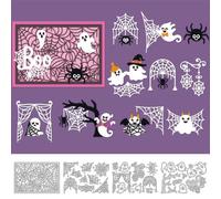 DELORIGIN Halloween Spiders Cutting Dies Spiderwebs Ghosts Making Carbon Steel Die Cut Stencils Blessing Card Scrapbooking Embossing Template Dies for Birthday Greeting Card Album Invitation Decor