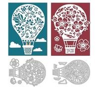 DELORIGIN Hot Air Balloon Flowers Cutting Dies Card Making Die Stencil Carbon Steel Floral Card Die Cuts Scrapbooking Embossing Template for Greeting Cards Craft Paper Album Wedding Invitation Decor