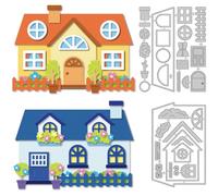 DELORIGIN House Cutting Dies Room Overlay Card Making Die Stencil Carbon Steel Die Cuts Mould Card Embossing Template Dies for DIY Scrapbook Birthday Christmas Paper Craft Album Invitation Decor