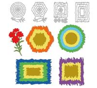 DELORIGIN Irregular Frames Cutting Dies Card Making Rectangle Borders Stencil Carbon Steel Die Cuts Scrapbooking Flower Embossing Template Metal Dies for Cards Craft Paper Album Invitation Background