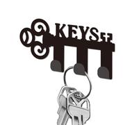 DELORIGIN Key Holder for Wall, Mini Black Iron Key Hooks Wall Mounted Keys Word Key Rack with 3 Hooks, Small Key Hangers House Key Holder for Keys Bag Dog Leash Storage Wall Decorative Entryway