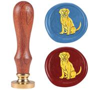 DELORIGIN Labrador Wax Seal Stamp 1" Dog Vintage Sealing Stamps Removable Brass Head Seal Stamp with Wooden Handle for Envelope Greeting Card Wedding Invitations Wine Package Gift Wrapping
