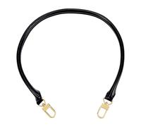 DELORIGIN Leather Replacement Straps Shoulder Short Strap Purse Hand Strap with Metal Clasps for Speedy Pochette Crossbody Bag Handbag Handle Accessories Width 0.7" Length 27.5" (Black)