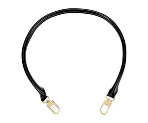 DELORIGIN Leather Replacement Straps Shoulder Short Strap Purse Hand Strap with Metal Clasps for Speedy Pochette Crossbody Bag Handbag Handle Accessories Width 0.7" Length 27.5" (Black)