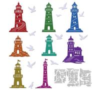 DELORIGIN Lighthouse Seagull Cutting Dies Reef Card Making Die Stencil Carbon Steel Die Cuts Card Scrapbooking Embossing Template Dies for Birthday Wedding Paper Craft Album Invitation Decor