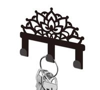 DELORIGIN Lotus Metal Key Holder for Wall Flower Mini Key Hook Organizer Rack Key Hangers Wall Decorative with 3 Hooks for Entryway Front Door Hallway Kitchen Office Bag Clothes Key Hanging