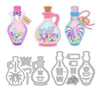 DELORIGIN Magic Potion Bottle Cutting Dies Card Making Die Stencil Witches Metal Card Die Cuts Scrapbooking Embossing Template Dies for Witches Festival Greeting Cards Paper Album Invitation Decor