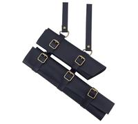 DELORIGIN Medieval Double Sword Frog with Belt Renaissance Adjustable Sword Sheath Retro Black Rapier Sheath Faux Leather Waist Belt Holder for Knight LARP Pirate Cosplay Costume Accessory