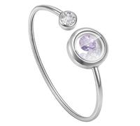 DELORIGIN Memory Locket Bracelet 304 Stainless Steel Floating Memory Locket with Glass Cuff Silver Open Cuff Floating Charm Glass Bracelet for Woman Photo Frame Pendant Ashes Hair Gift