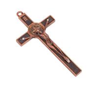 DELORIGIN Metal Crucifix Wall Cross Enamel Standing Crucifix Crosses with Red Enamel Wall Crosses Metal Walls Art-6.7 Inch Easter Cross Convey Blessings Wishes for Women and Men Easter Gift