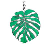 DELORIGIN Monstera Suncatcher Stained Acrylic Leaf Summer Wall Window Hanging Exotic Jungle Tropical Decor Nature Plant Wall Art Green Leaf Ornaments for Birthday Gift Gardeners Plant Lovers