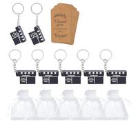 DELORIGIN Movie 36 Set Night Party Favors Bulk Clapboard Key Chain Theater Gifts Theatre Keychains Directors Clapboard Movie Themed Keychains for Wedding Birthday Film Cast(108Pcs)