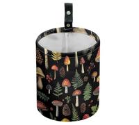 DELORIGIN Mushrooms Car Trash Can Leaves Pinecones Waterproof Garbage Can Car Seat Back Hanging Trash Bag Portable Camping Garbage Bin Storage Bag Collapsible Trash Container for Vehicle Kitchen