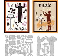 DELORIGIN Music Conductor Die Cuts, Carbon Steel Die Cuts Cutting Dies Musical Note Stencils Scrapbooking Embossing Sheet Music Template Dies for Card Making Party Greeting Embossing Invitation Photo