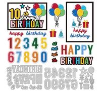DELORIGIN Numbers Cutting Dies for Happy Birthday Card Making Balloons Dies Metal Stencil Scrapbooking Embossing Template Die for Greeting Cards DIY Paper Craft Photo Album Invitation Decoration