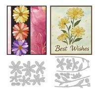DELORIGIN Overlay Realistic Daisy Cutting Dies Card Making Metal Die Cut Stencils Scrapbooking Embossing Template Dies Supplies for DIY Paper Invitation Craft Photo Albums Gift Greeting Card Decor
