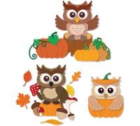 DELORIGIN Owl Autumn Pumpkin Cutting Dies Carbon Steel Die Cuts for Card Making Embossing Scrapbooking Stencils Template for DIY Halloween Craft Album Paper Greeting Card Gift Thanksgiving Decor