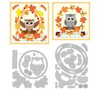 DELORIGIN Owl Maple Leaves Cutting Dies Autumn Card Making Die Stencil Metal Die Cuts Card Scrapbooking Embossing Template Dies for Halloween Greeting Cards Craft Album Invitation Festive Decor