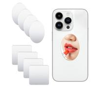DELORIGIN Pack of 8 Mirror Stickers for Phone, Acrylic Adhesive Mirror for Sticking on the Back of the Phone Case, Oval Square, Smartphone Charm, Make-Up Mirror for the Back of the Mobile Phone