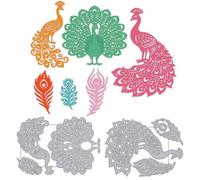 DELORIGIN Peacock Metal Cutting Dies Peacock with Spread Tail Carbon Steel Embossing Stencils Openwork DIY Craft Dies for Card Making Scrapbooking Photo Album Decor Greeting Card Decoration